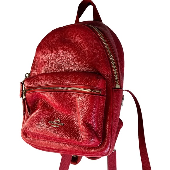 Coach Small Pebbled Leather Red Backpack‎ main image 6